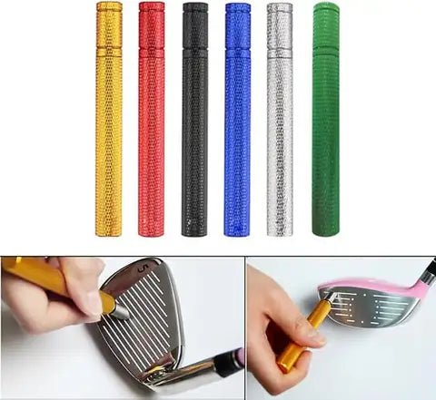 Golf club groove sharpener and face pick tool 4 colors