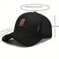 Unstructured black mesh-back dad golf cap with curved brim