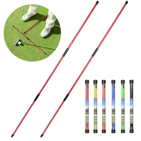 Fiberglass golf alignment sticks 2-pack for swing and stance training