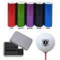 Waterproof golf ball identification stamper set in carry case