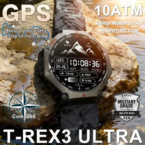 GPS sports watch with golf course yardages and AMOLED display