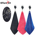 Clip-on microfiber golf towel with carabiner