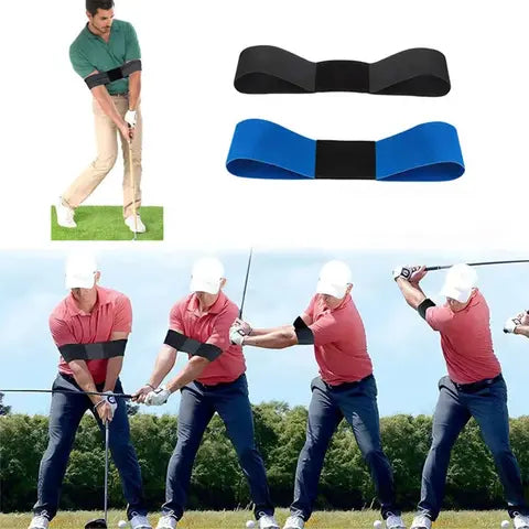Elastic golf arm connection band for connected swing training