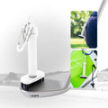 Magnetic golf club brush with carabiner cleaning iron grooves